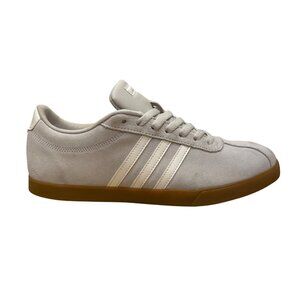 Adidas Women’s White Suede Gum Sole Lace-Up Ortholite Courtset Sneakers Size 11
